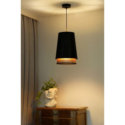 Duolla - Pakabinamas sietynas BELL SHINY 1xE27/15W/230V diametras 25 cm juoda/varis