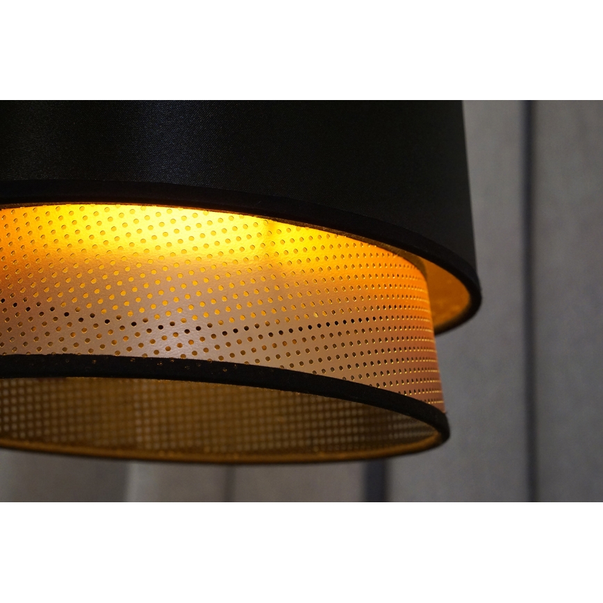 Duolla - Pakabinamas sietynas BELL SHINY 1xE27/15W/230V diametras 25 cm juoda/varis