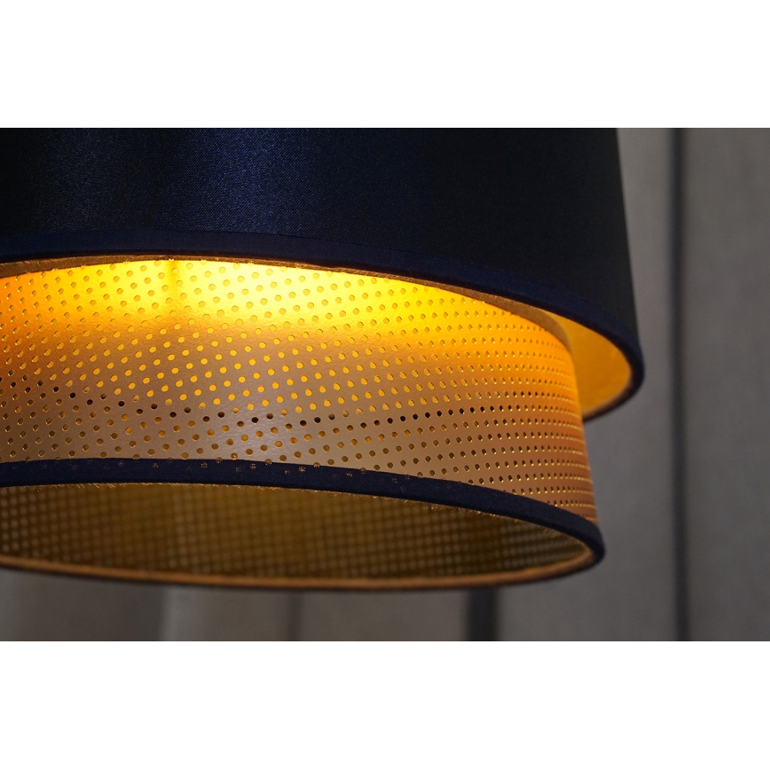 Duolla - Pakabinamas sietynas BELL SHINY 1xE27/15W/230V diametras 25 cm mėlyna/varis