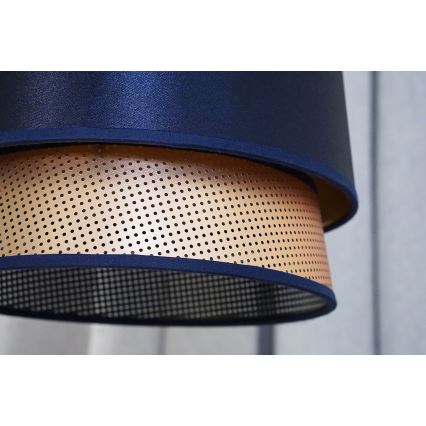 Duolla - Pakabinamas sietynas BELL SHINY 1xE27/15W/230V diametras 25 cm mėlyna/varis