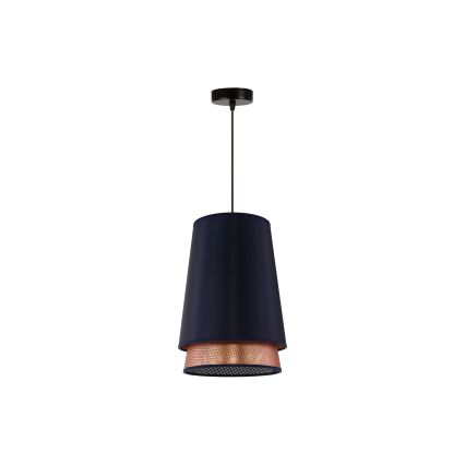 Duolla - Pakabinamas sietynas BELL SHINY 1xE27/15W/230V diametras 25 cm mėlyna/varis
