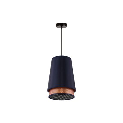 Duolla - Pakabinamas sietynas BELL SHINY 1xE27/15W/230V diametras 25 cm mėlyna/varis