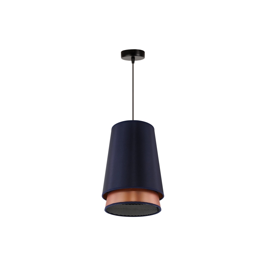 Duolla - Pakabinamas sietynas BELL SHINY 1xE27/15W/230V diametras 25 cm mėlyna/varis