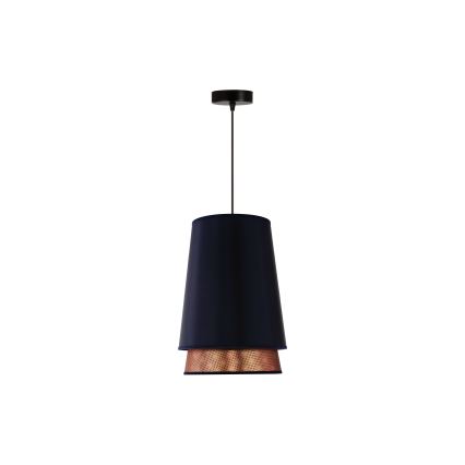 Duolla - Pakabinamas sietynas BELL SHINY 1xE27/15W/230V diametras 25 cm mėlyna/varis