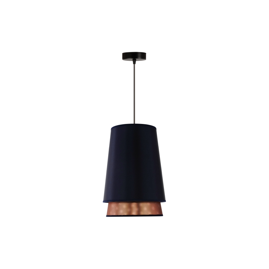 Duolla - Pakabinamas sietynas BELL SHINY 1xE27/15W/230V diametras 25 cm mėlyna/varis