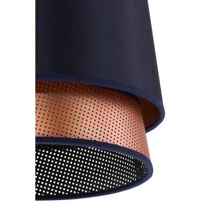 Duolla - Pakabinamas sietynas BELL SHINY 1xE27/15W/230V diametras 25 cm mėlyna/varis
