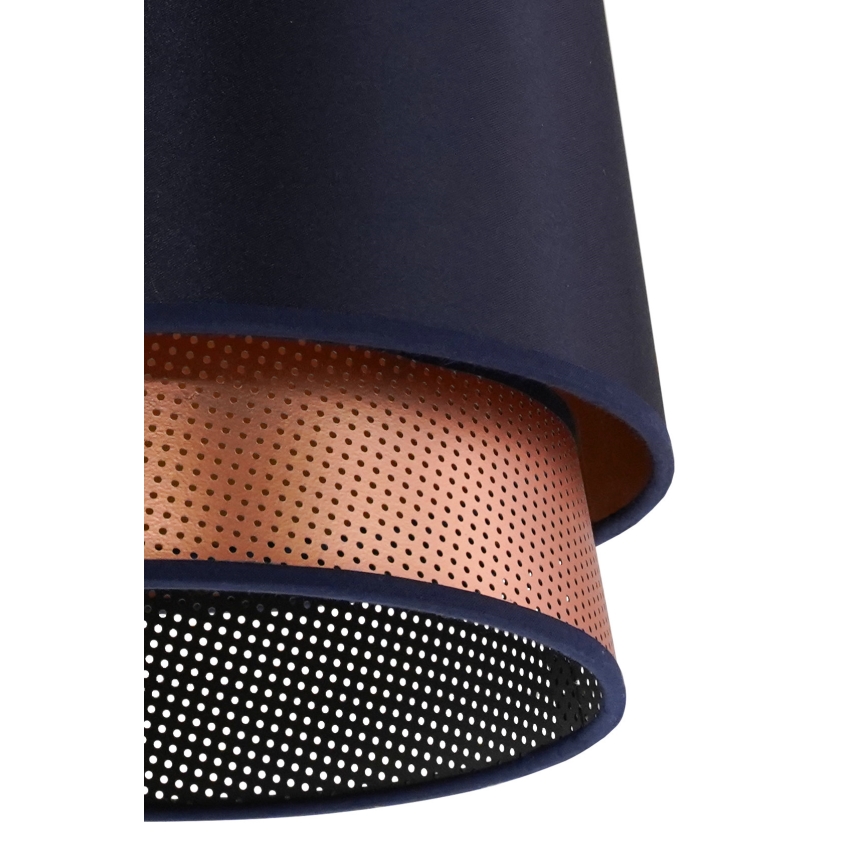 Duolla - Pakabinamas sietynas BELL SHINY 1xE27/15W/230V diametras 25 cm mėlyna/varis