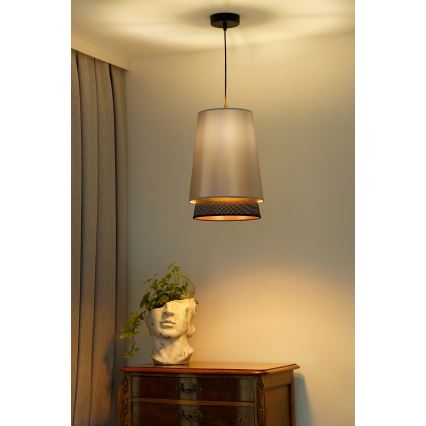 Duolla - Pakabinamas sietynas BELL SHINY 1xE27/15W/230V diametras 25 cm sidabras/juoda