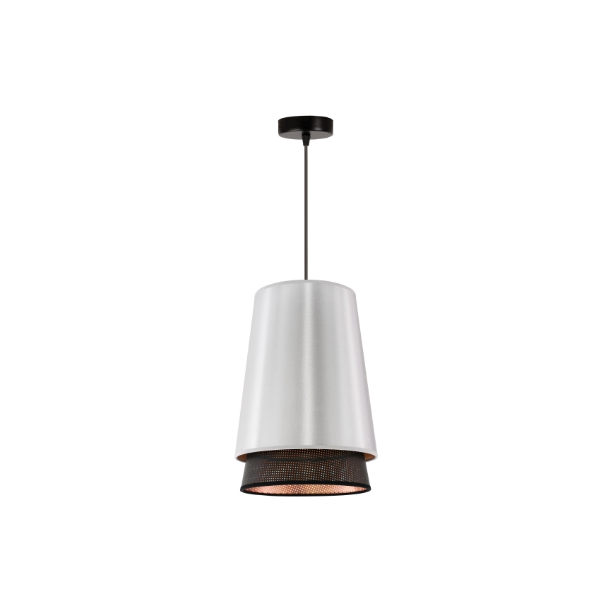 Duolla - Pakabinamas sietynas BELL SHINY 1xE27/15W/230V diametras 25 cm sidabras/juoda