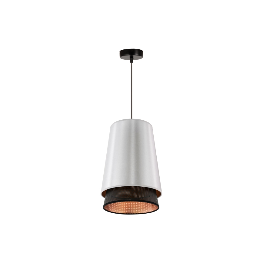 Duolla - Pakabinamas sietynas BELL SHINY 1xE27/15W/230V diametras 25 cm sidabras/juoda