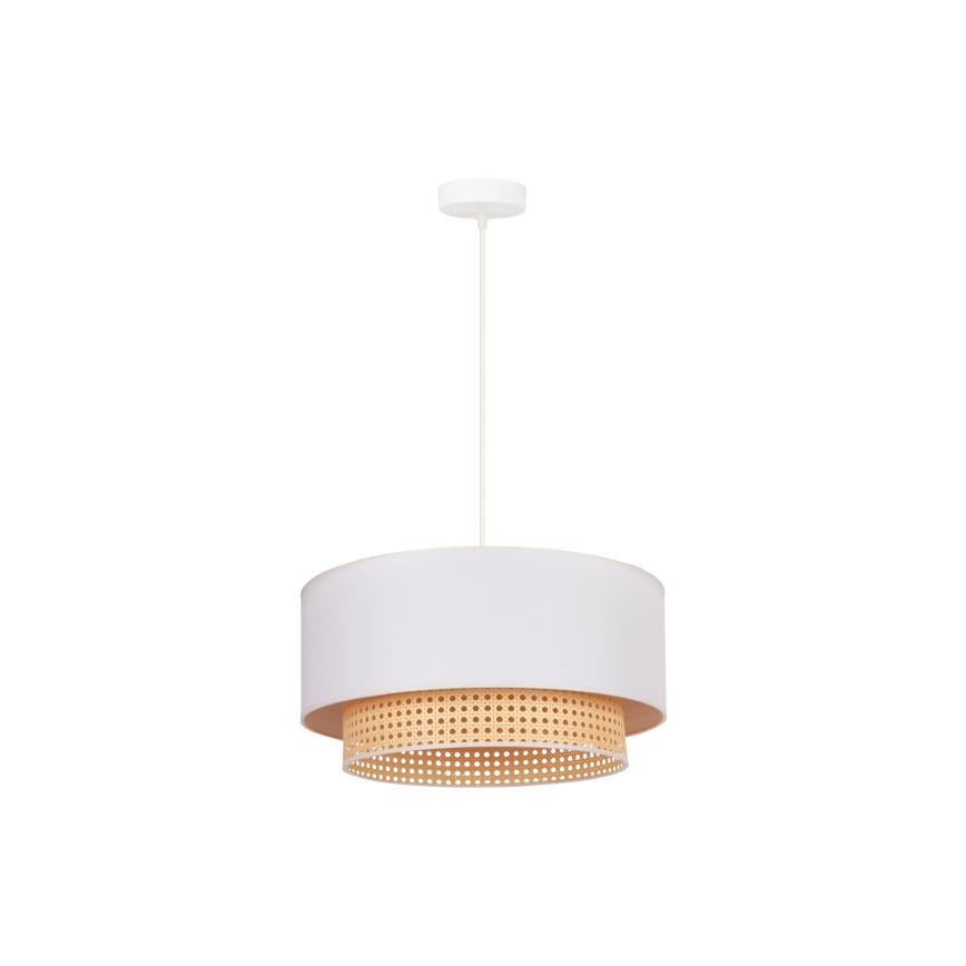 Duolla - Pakabinamas sietynas BOHO 1xE27/15W/230V d. 45 cm kreminis/rotango