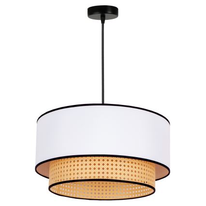 Duolla - Pakabinamas sietynas BOHO 1xE27/15W/230V diametras 45 cm balta/rotangas