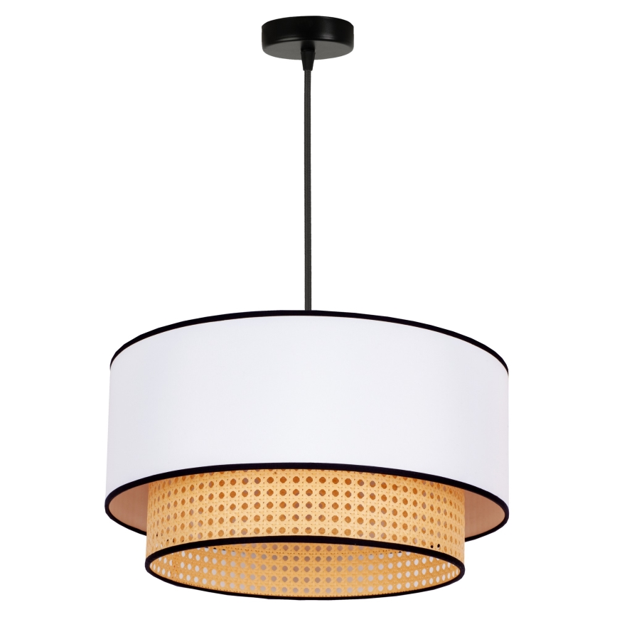 Duolla - Pakabinamas sietynas BOHO 1xE27/15W/230V diametras 45 cm balta/rotangas