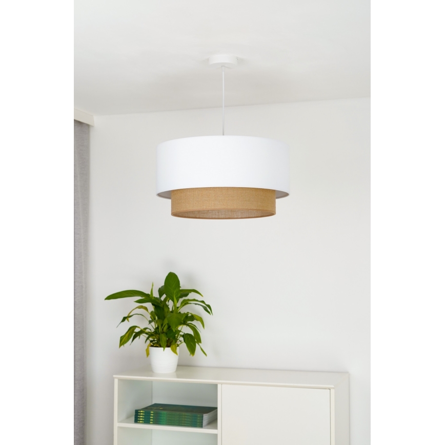 Duolla - Pakabinamas sietynas BOHO 1xE27/15W/230V diametras 45 cm balta/ruda