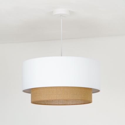 Duolla - Pakabinamas sietynas BOHO 1xE27/15W/230V diametras 45 cm balta/ruda