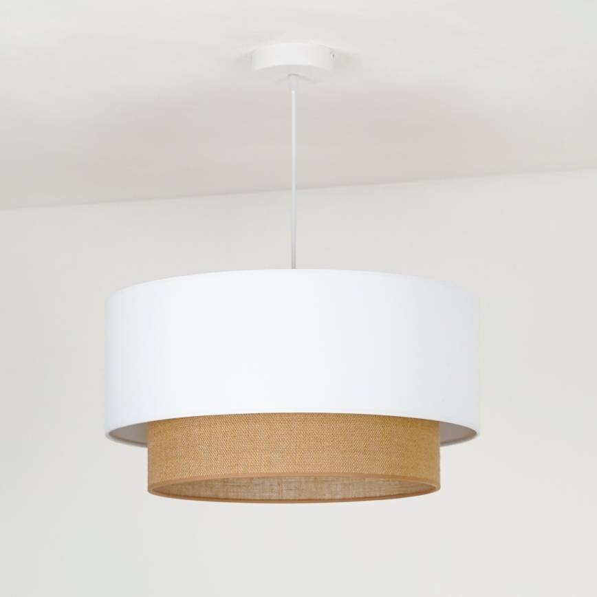 Duolla - Pakabinamas sietynas BOHO 1xE27/15W/230V diametras 45 cm balta/ruda