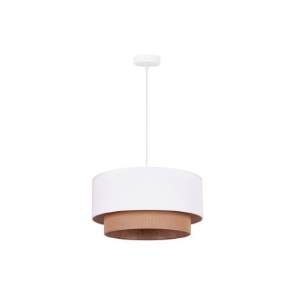Duolla - Pakabinamas sietynas BOHO 1xE27/15W/230V diametras 45 cm balta/ruda
