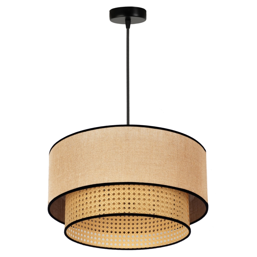 Duolla - Pakabinamas sietynas BOHO 1xE27/15W/230V diametras 45 cm smėlio spalva/rotangas