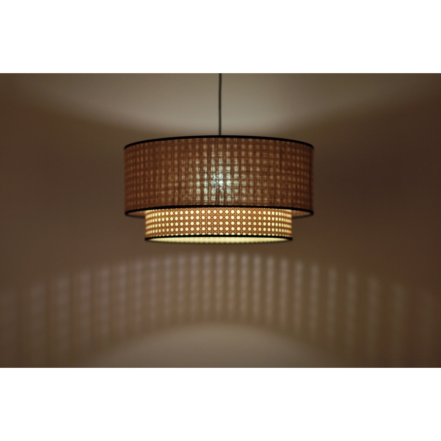 Duolla - Pakabinamas sietynas BOHO 1xE27/15W/230V diametras 45 cm smėlio spalva/rotangas