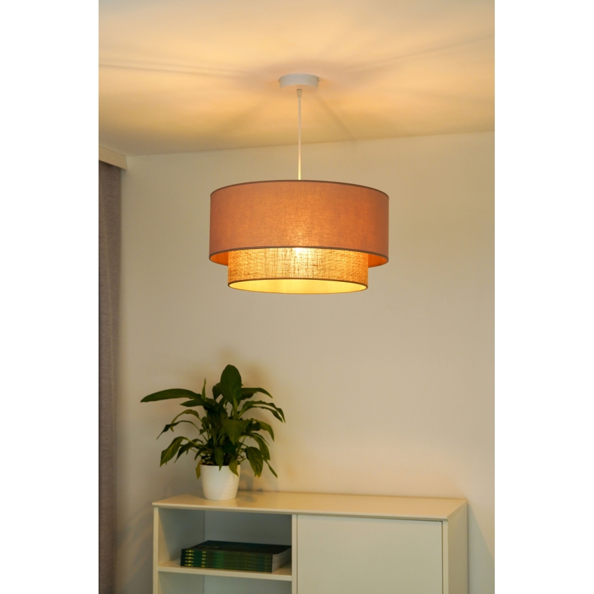 Duolla - Pakabinamas sietynas BOHO 1xE27/15W/230V diametras 45 cm smėlio spalva/ruda