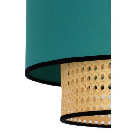 Duolla - Pakabinamas sietynas BOHO 1xE27/15W/230V diametras 45 cm turkis/rotangas