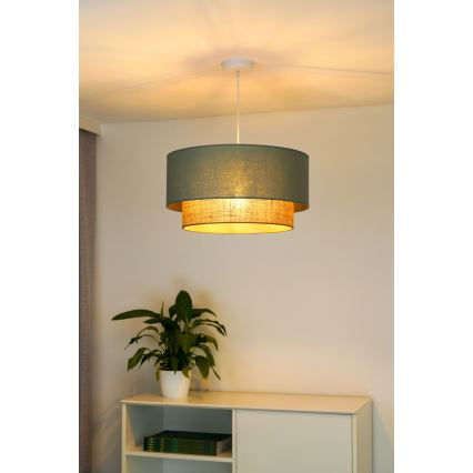 Duolla - Pakabinamas sietynas BOHO 1xE27/15W/230V diametras 45 cm žalia/ruda