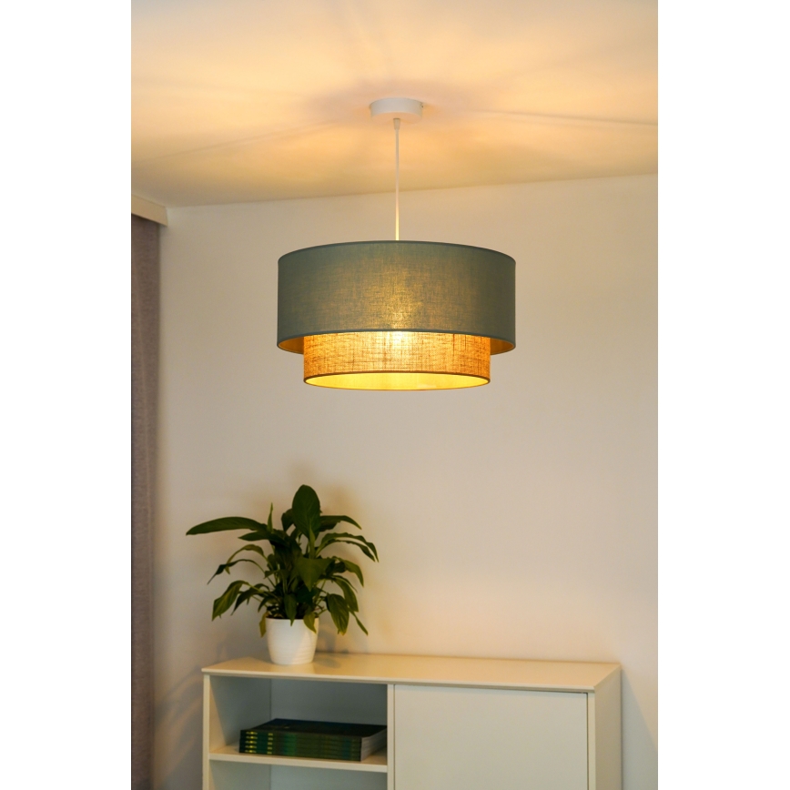 Duolla - Pakabinamas sietynas BOHO 1xE27/15W/230V diametras 45 cm žalia/ruda