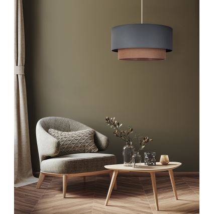 Duolla - Pakabinamas sietynas BOHO 1xE27/15W/230V diametras 45 cm žalia/ruda