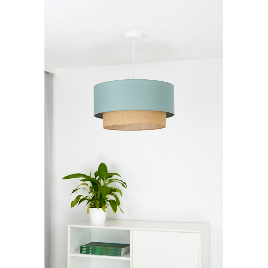 Duolla - Pakabinamas sietynas BOHO 1xE27/15W/230V diametras 45 cm žalia/ruda