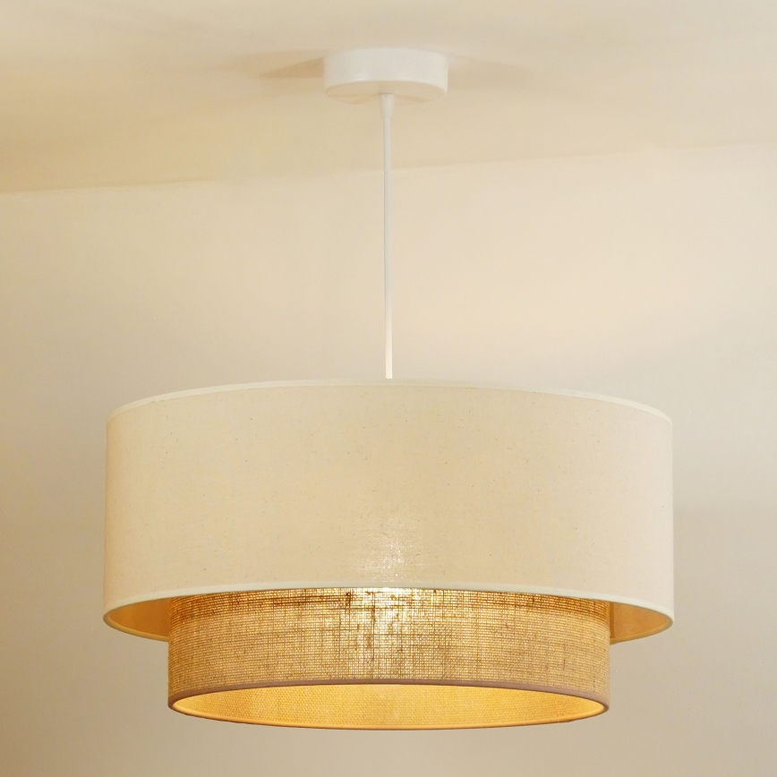 Duolla - Pakabinamas sietynas BOHO 1xE27/15W/230V smėlio spalva/ruda