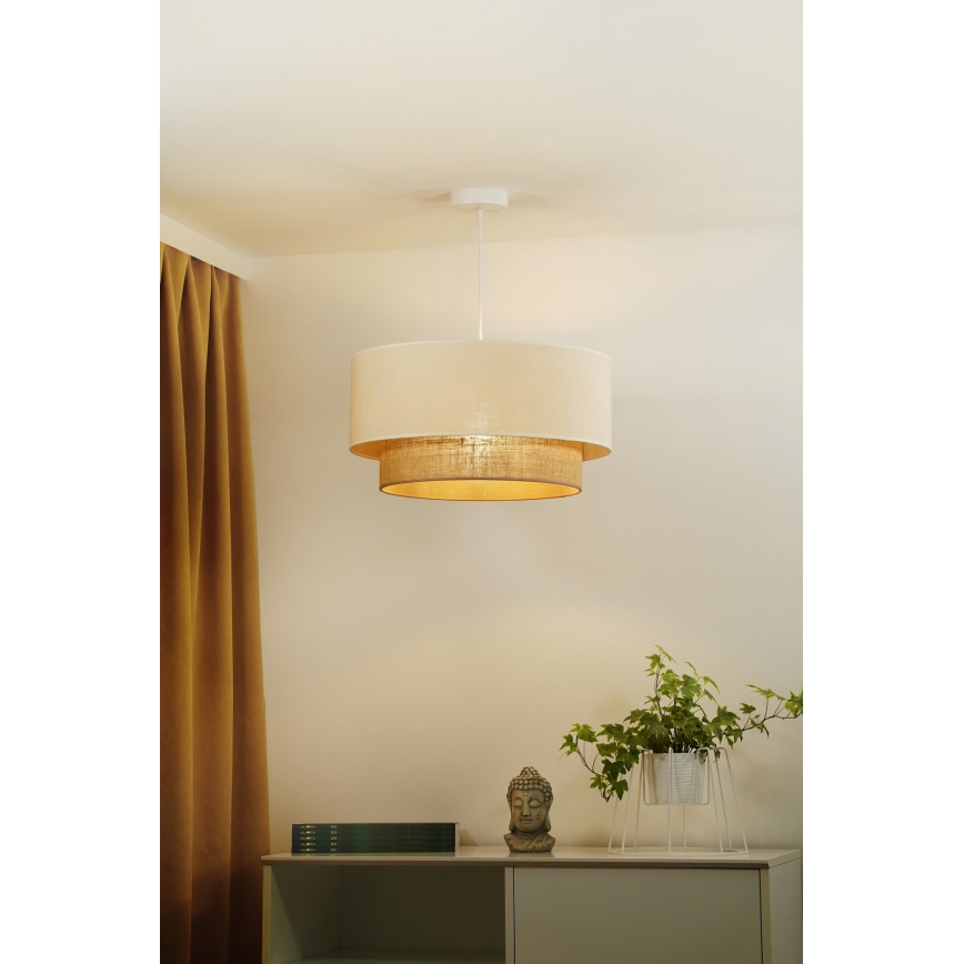 Duolla - Pakabinamas sietynas BOHO 1xE27/15W/230V smėlio spalva/ruda