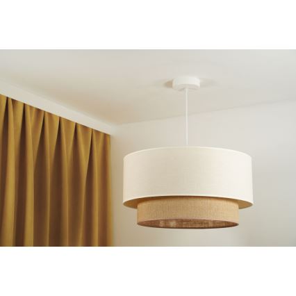 Duolla - Pakabinamas sietynas BOHO 1xE27/15W/230V smėlio spalva/ruda