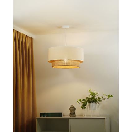 Duolla - Pakabinamas sietynas BOHO 1xE27/40W/230V diametras 45 cm kreminė/ruda