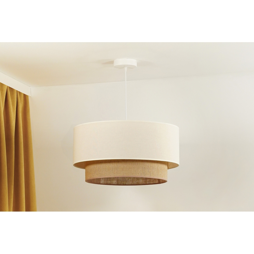 Duolla - Pakabinamas sietynas BOHO 1xE27/40W/230V diametras 45 cm kreminė/ruda