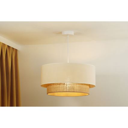 Duolla - Pakabinamas sietynas BOHO 1xE27/40W/230V diametras 45 cm kreminė/ruda