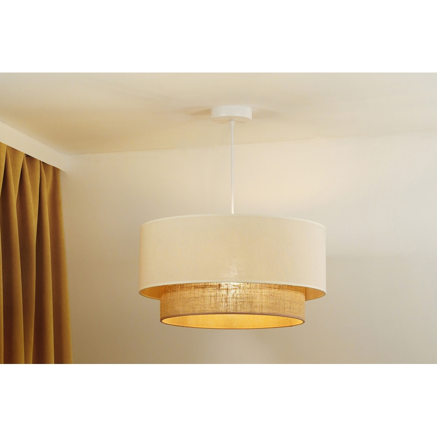 Duolla - Pakabinamas sietynas BOHO 1xE27/40W/230V diametras 45 cm kreminė/ruda