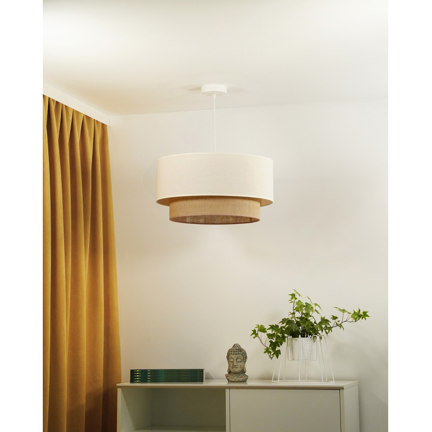 Duolla - Pakabinamas sietynas BOHO 1xE27/40W/230V diametras 45 cm kreminė/ruda