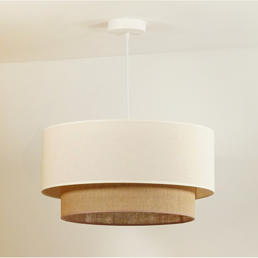 Duolla - Pakabinamas sietynas BOHO 1xE27/40W/230V diametras 45 cm kreminė/ruda