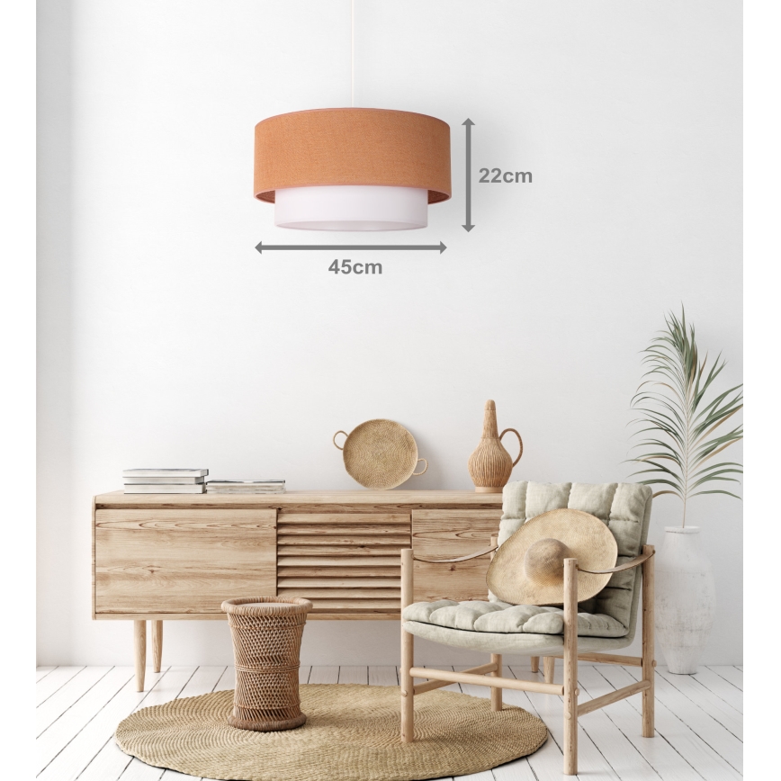 Duolla - Pakabinamas sietynas BOHO 1xE27/40W/230V diametras 45 cm smėlio spalva/balta