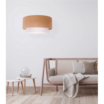 Duolla - Pakabinamas sietynas BOHO 1xE27/40W/230V diametras 45 cm smėlio spalva/balta