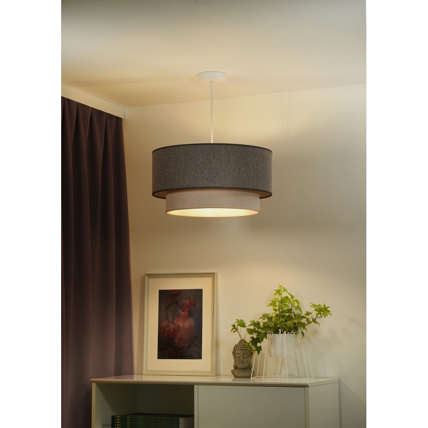 Duolla - Pakabinamas sietynas BOHO ECO RECYCLING 1xE27/15W/230V diametras 45 cm ruda/kreminė