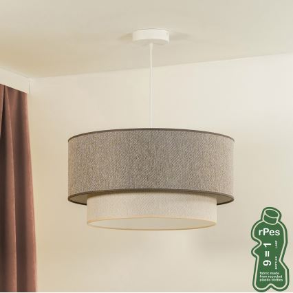Duolla - Pakabinamas sietynas BOHO ECO RECYCLING 1xE27/15W/230V diametras 45 cm ruda/kreminė
