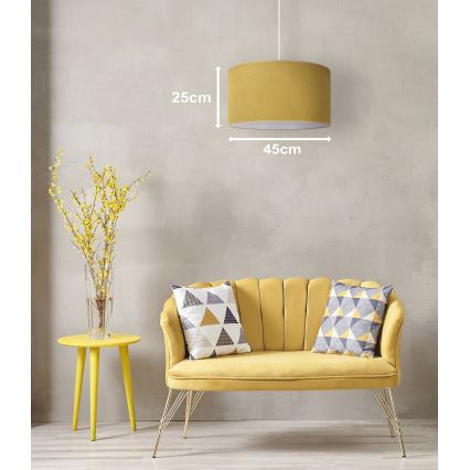 Duolla - Pakabinamas sietynas BRISTOL 1xE27/15W/230V diametras 45 cm geltona/balta