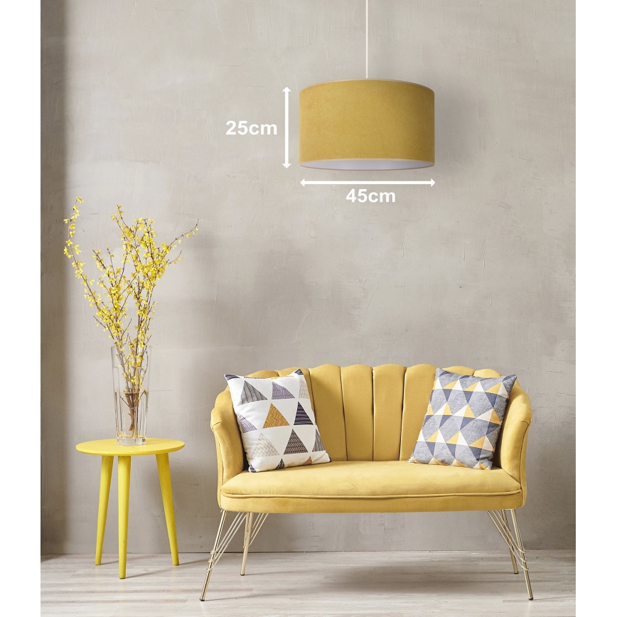 Duolla - Pakabinamas sietynas BRISTOL 1xE27/15W/230V diametras 45 cm geltona/balta