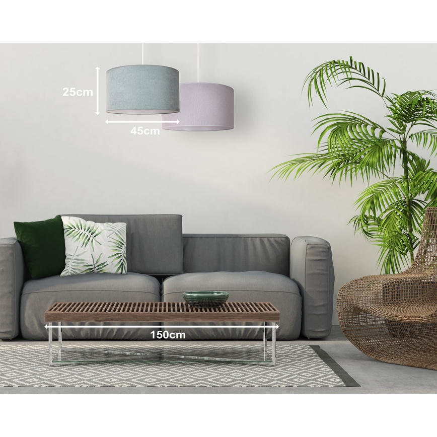 Duolla - Pakabinamas sietynas BRISTOL 1xE27/15W/230V diametras 45 cm žalia/balta