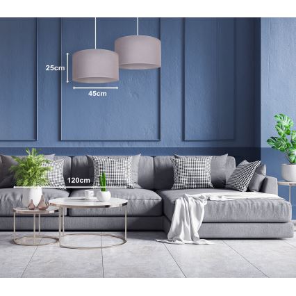 Duolla - Pakabinamas sietynas BRISTOL 1xE27/40W/230V diametras 45 cm pilka