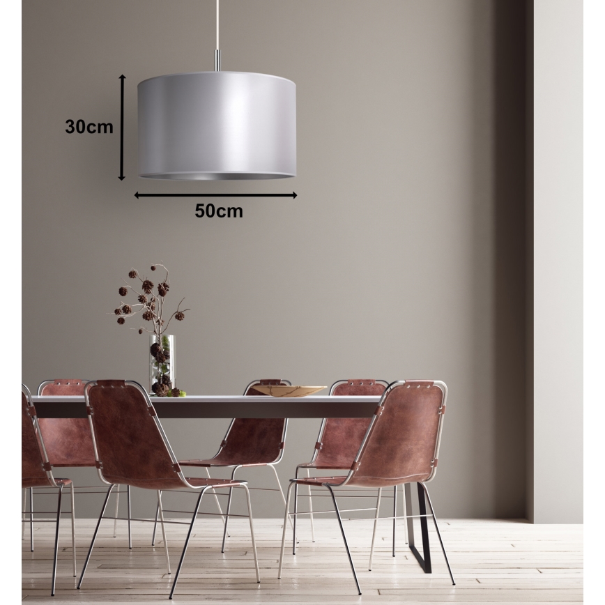 Duolla - Pakabinamas sietynas CANNES 1xE27/15W/230V d. 50 cm sidabras