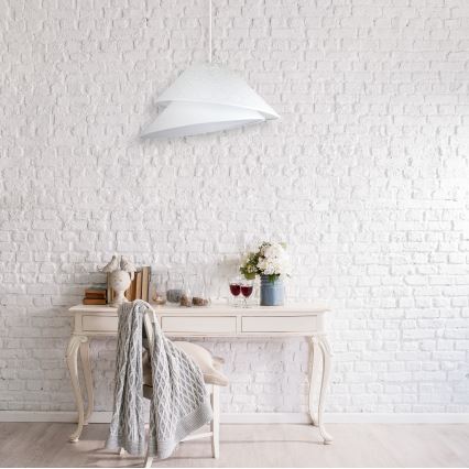 Duolla - Pakabinamas sietynas COCO 1xE27/40W/230V diametras 50 cm balta