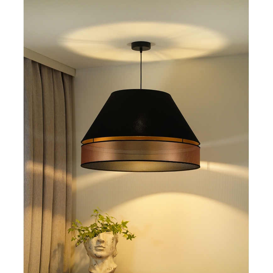 Duolla - Pakabinamas sietynas COPPER SHINY 1xE27/15W/230V diametras 60 cm juoda/varis