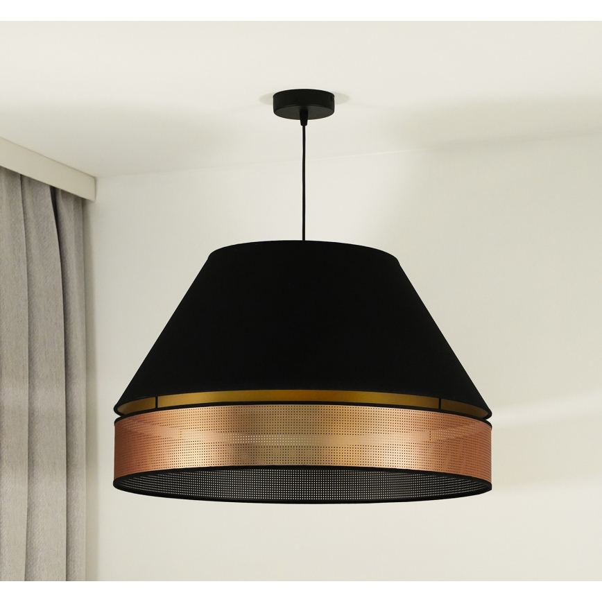 Duolla - Pakabinamas sietynas COPPER SHINY 1xE27/15W/230V diametras 60 cm juoda/varis